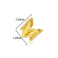 Golden heart-shaped stainless steel ear cuff earrings with decorative embossed edges - Style 2 Heart Mask (2676-2#) / 1.23cmx1.29cm / Gold