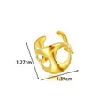 Gold-plated mask-shaped stainless steel ear cuff with 1.27cm x 1.39cm dimensions - Style 3 Abstract Mask (2676-3#) / 1.27cmx1.39cm / Gold