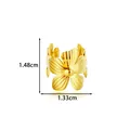 Gold-tone stainless steel flower-shaped ear cuff with precise dimension markers - Style 4 Five-Petal Flower (2676-4#) / 1.48cmx1.33cm / Gold
