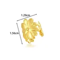 Gold-plated stainless steel floral ear bone clip with 1.29cm and 1.56cm dimensions - Style 5 Layered Flower (2676-5#) / 1.29cmx1.56cm / Gold