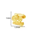 Niche gold stainless steel ear cuff with mask pattern design, non-piercing - Style 7 Relief Mask (2676-7#) / 1.4cmx1.21cm / Gold
