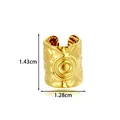 Textured golden stainless steel ear cuff earring with dimension measurements - Style 8 Embossed Mask (2676-8#) / 1.43cmx1.28cm / Gold