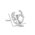 Minimalist stainless steel mask-style non-pierced cartilage ear cuff with silver finish - Style 3 Abstract Mask (2676-3#) / 1.27cmx1.39cm / Silver