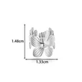Silver stainless steel flower ear cuff cartilage clip with 1.48cm size details - Style 4 Five-Petal Flower (2676-4#) / 1.48cmx1.33cm / Silver