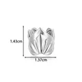 Silver stainless steel ear cuff with mask-like pleated design measuring 1.43cm - Style 6 Pleated Mask (2676-6#) / 1.43cmx1.37cm / Silver