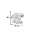 Stainless steel mask style ear cuff for non-pierced ears, height 1.4cm, width 1.21cm - Style 7 Relief Mask (2676-7#) / 1.4cmx1.21cm / Silver