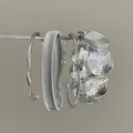 Set di bracciali rigidi in metallo irregolare argento con design minimalista - Stile 3 / Set di 4 / Argento