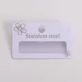 Detail of white PVC earring display card with "Stainless steel" silver printing. - 5cm*3cm / Stainless Steel Style / Frosted White