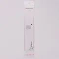 Detail showing a white long necklace display card with a clear OPP bag for jewelry packaging. - Letter Card / With OPP Bag