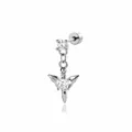 Dunkler Dämonenflügel-Schwert-Hantel-Ohrring mit Zirkoniasteinen für Helix-Piercings - Demon Wing Sword Ear Stud (A1531-6)