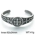 Vintage roestvrijstalen herenarmband met Sint-Benedictusmedaille en Keltische knoop - Sint-Benedictus Medaille Keltische Knoop Stijl (KB214295-LU)