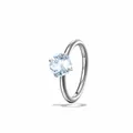 F136 titanium alloy piercing hoop ring featuring a 4mm sparkling clear zircon stone - A1537-6# (Single Piece) / 10mm Inner Diameter / White