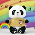 Schattige panda knuffel met een gele gebreide trui perfect als cadeau voor kinderen - Panda Met Bruine Trui