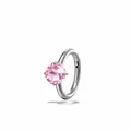 High-quality titanium alloy piercing ring featuring a 4mm pink zircon gemstone inlay. - A1537-1# (Single Piece) / 8mm Inner Diameter / Pink