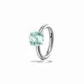 F136 titanium alloy hinged clicker ring featuring a 4mm pale green zircon gemstone - A1537-3# (Single Piece) / 8mm Inner Diameter / Mint Green