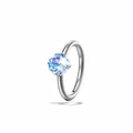 F136 titanium clicker hoop piercing ring with 4mm bicolor blue zircon gemstone - A1537-2# (Single Piece) / 10mm Inner Diameter / Blue Pink