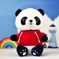 Schattige reuzenpanda knuffel met rode hoodie, zacht zwart-wit pluche speelgoeddier - Panda met rode hoodie (zonder berenkop)