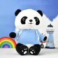 Schattige panda knuffel met een blauwe hoodie, perfect cadeau voor kinderen en fans - Panda met blauwe hoodie (zonder berenkop)