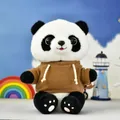 Schattige reuzenpanda knuffel met een zachte bruine hoodie voor kinderen. - Panda met bruine hoodie (zonder berenkop)