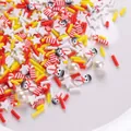 Décorations de Noël en pâte polymère avec bonhommes de neige et étoiles pour bricolage DIY - Bonhomme de Neige + Étoiles + Canne en Sucre / Paquet de 10g