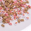 Confettis en pâte polymère de Noël avec Père Noël, pain d'épices et sucre d'orge - Bonhomme en Pain d'Épices + Père Noël + Canne en Sucre / Paquet de 10g