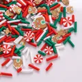 Mélange de confettis en pâte polymère de Noël pour bricolage et art de l'ongle DIY - Maison Granulés Rouge Blanc Vert Bonbon / Paquet de 10g