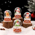 Dekorative leuchtende Weihnachts-Schneekugeln mit Weihnachtsmann und Schneemann 4er Set - 2601# (lichter + Schneeflocken) / 45# (kartonverpackung)
