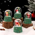 4er-Set leuchtende Weihnachts-Schneekugeln mit Weihnachtsmann und Schneemann Motiven - 2604# (lichter + Schneeflocken) / 45# (kartonverpackung)