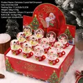 12Pcs Christmas Santa Snowman crystal ball ornaments in festive red gift box - 045 Christmas (set Of 12) - Without Lights / 45# Light + Snow