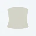 Minimalist seamless one-piece tube top in light gray skin-friendly naked-feel fabric - Soybean / XS