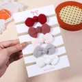 Soft waffle-knit knotted bow headband set for infants in five versatile solid colors - 5L Combination