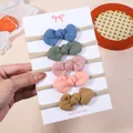 Set of soft waffle knit knotted bow headbands for infants in five assorted colors - 5B Combination