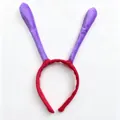 Plush children's bee antenna headband featuring purple tentacles and a vibrant red band - Purple Antennae + Bright Red Headband