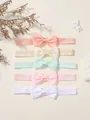 Lot de 5 bandeaux élastiques avec nœud pour bébé aux couleurs pastel pour nouveau-nés et fillettes - 5 Pièces (5B)