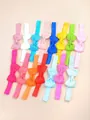 Lot de 14 bandeaux élastiques colorés avec nœuds pour petites filles - 15 Pièces (15D)