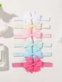 Lot de 6 bandeaux élastiques colorés pour bébé avec nœuds élégants en gros-grain - 6 Pièces (6B)