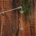 Vintage antique silver hair stick with elegant hollow-out ball tassel for Hanfu hair decor - F532-2