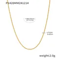 Vue détaillée du collier de perles en acier inoxydable doré, perles 1mm, poids 2,0g. - P1428 - Collier De Perles Dorées