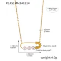 Guide des tailles et matériaux pour le collier épingle à nourrice en perle d'acier inox. - P1451 - Collier De Perles D'eau Douce Dorées