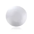 Close-up view of a minimalist round smooth silver metal brooch with a reflective surface - Silver