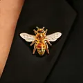 Elegant gold honey bee enamel brooch pin for suit lapel animal jewelry accessory - Colorful Bee Brooch