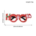 Red glitter Christmas decorative glasses with HO HO HO design and size specifications - Red HOHO