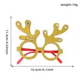 Golden glitter reindeer antler Christmas party glasses with dimensions - Gold with Stone