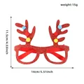 Red glitter reindeer Christmas party glasses with colorful pom-pom antlers, SKU variant - Red with Cotton Balls
