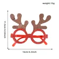 Red glitter reindeer antler glasses frame for Christmas party photo props decorations - Brown Antler Red Frame / Pair