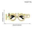 Gold glitter HO HO HO Christmas party novelty glasses with dimensions and weight - Golden HOHO