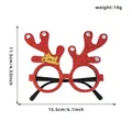 Red glittery Christmas reindeer glasses with Merry Christmas text and reindeer antlers - Red with Rhinestones