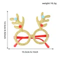 Christmas gold glitter reindeer antler glasses for holiday party decor 15.5x12.5cm size - Round Frame Antler