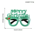 Green glitter Merry Christmas party glasses for holiday celebrations, 16x10cm size - Green Merry Christmas