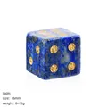 Natural Lapis Lazuli 16mm stone d6 die with elegant gold foil dots SKU variant - Lapis Lazuli